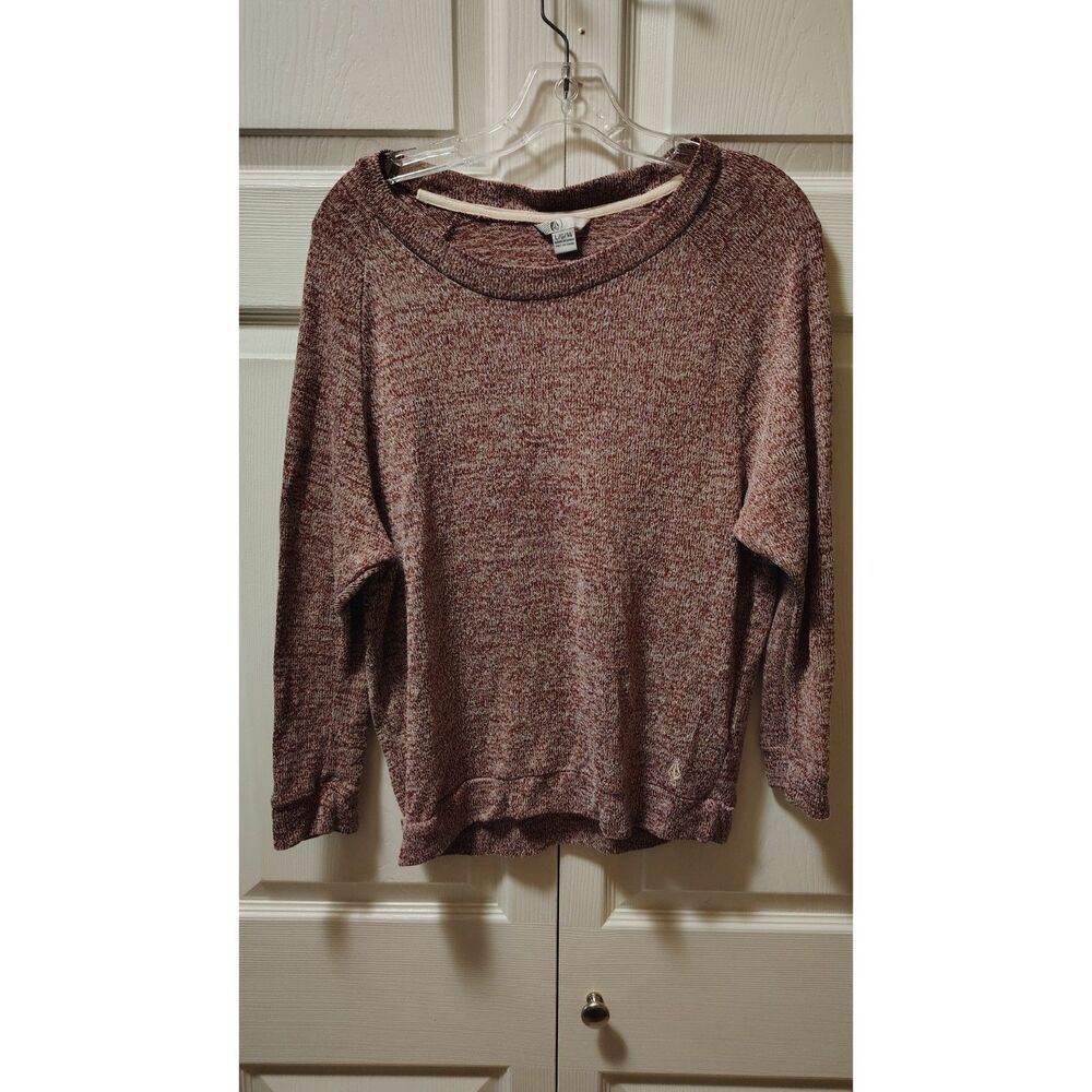 Volcom Women’s Marled Knit Scoop Neck Sweater Large